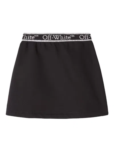 Off-white Logo-print Elastic-waistband Mini Skirt In Black