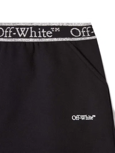 Off-white Logo-print Elastic-waistband Mini Skirt In Black