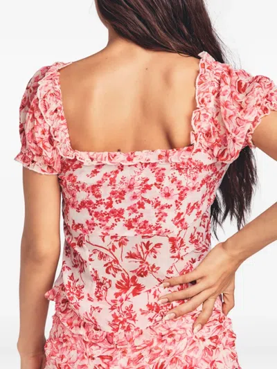 Loveshackfancy Bryant Floral Ruffled Shirt In Pink