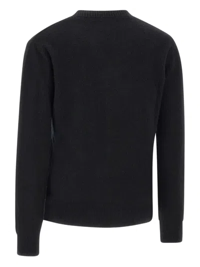 Mc2 Saint Barth Embroidered Crew Neck Knitted Top In Black