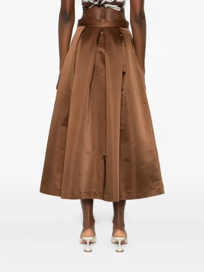 Lunatica Milano Luna 88 Duchesse Midi Skirt In Brown