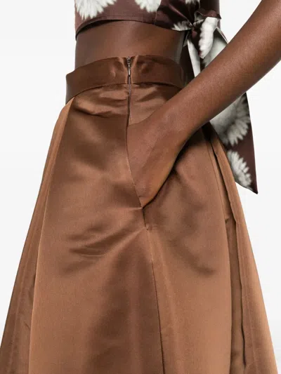 Lunatica Milano Luna 88 Duchesse Midi Skirt In Brown