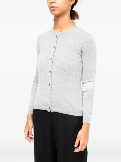 La Rose Buttoned Cashmere Cardigan In Gray