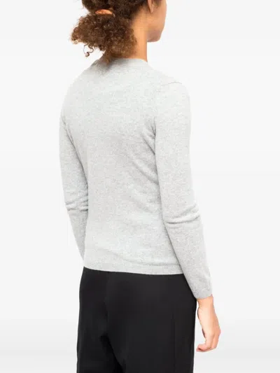 La Rose Buttoned Cashmere Cardigan In Gray