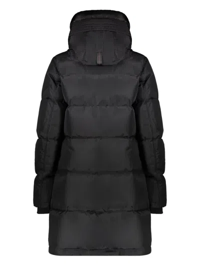 Parajumpers Hooded Logo-patch Down Jacket In Black