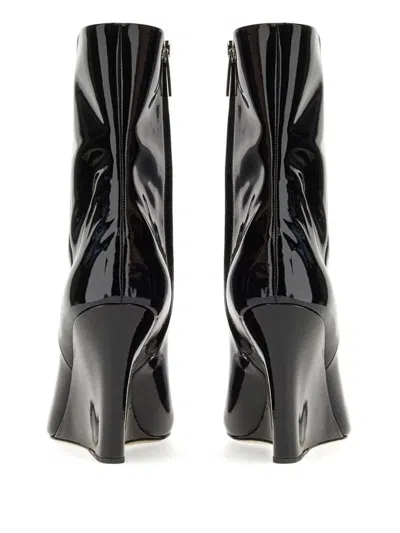 Paris Texas Wedge Heel Boots In Black