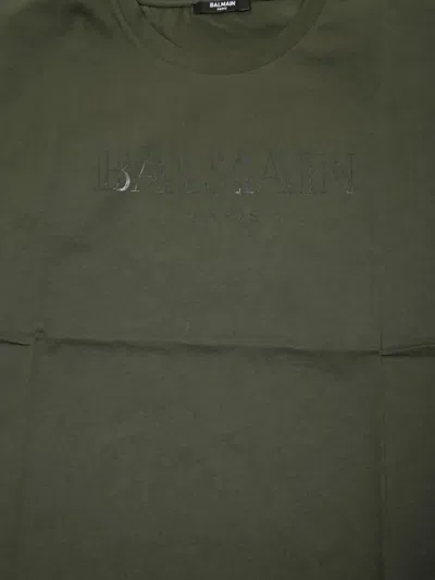 Balmain Logo-print T-shirt In Green
