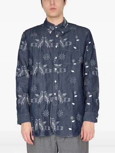 Engineered Garments Engineered Mini Bird Embroidered Button-down Shirt ...