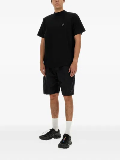 South2 West8 Logo-embroidered T-shirt In Black