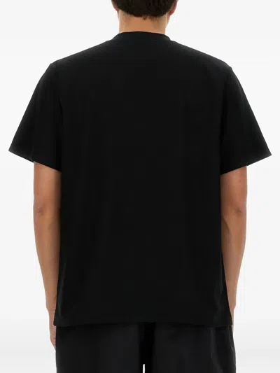 South2 West8 Logo-embroidered T-shirt In Black
