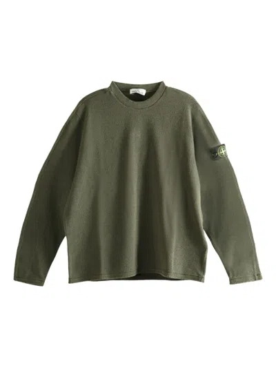 Stone Island Compass-motif Sweater In Green