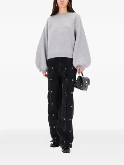 Rotate Birger Christensen Sweater With Wide Sleeves In Gray