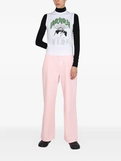 Raf Simons Grimcrawler-print Sleeveless Top In White