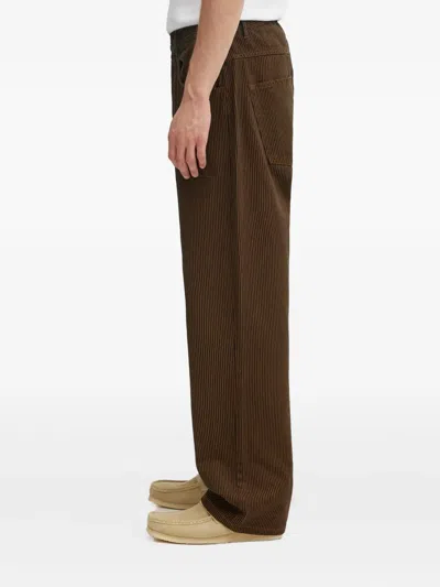 No Problemo Striped-pattern Jeans In Brown