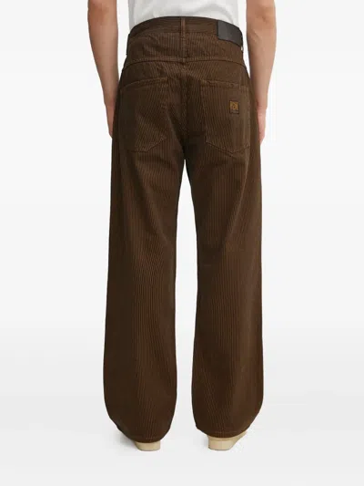 No Problemo Striped-pattern Jeans In Brown