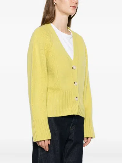 Soft Goat Buttoned Cardgan In Yellow