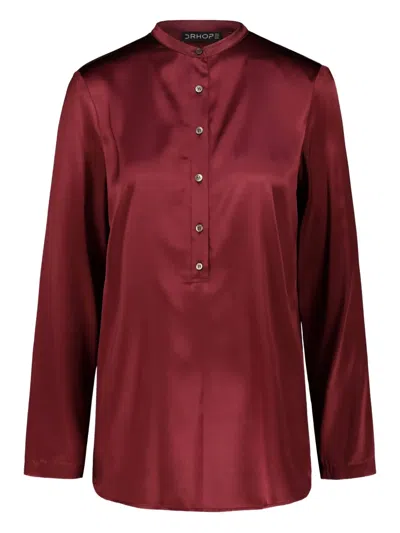 中式领真丝上衣