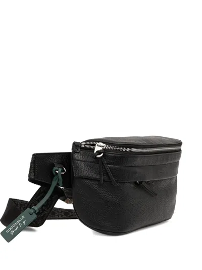 Coccinelle Grained Leather Waist Bag Smart To Go Soft In Black