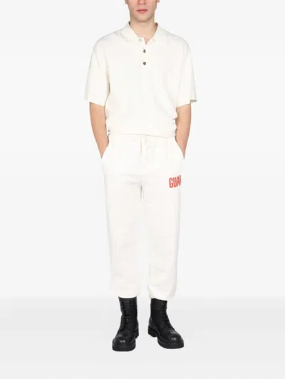 Helmut Lang Logo Print Jogging Pants In White
