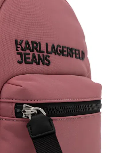Karl Lagerfeld Jeans Logo-embroidered Belt Bag In Pink