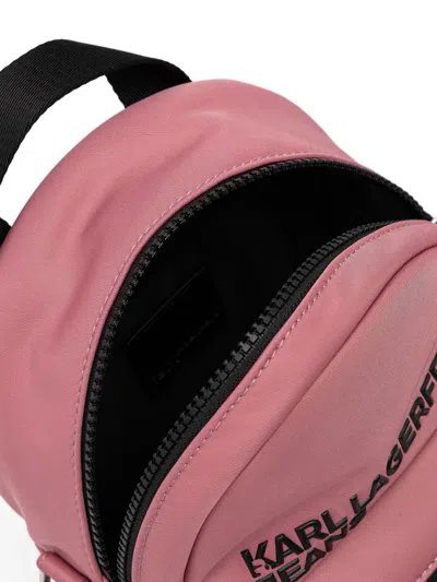 Karl Lagerfeld Jeans Logo-embroidered Belt Bag In Pink