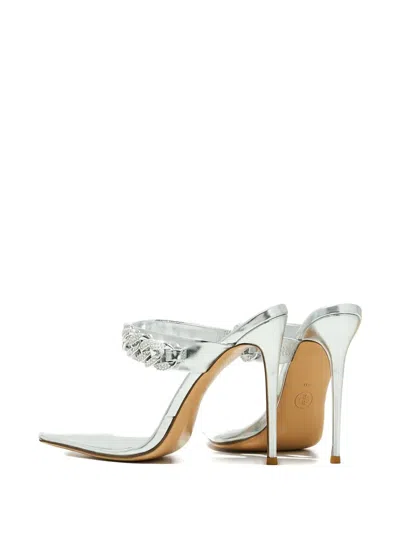 Femme La 120mm Aspen Chain-detail Mules In White