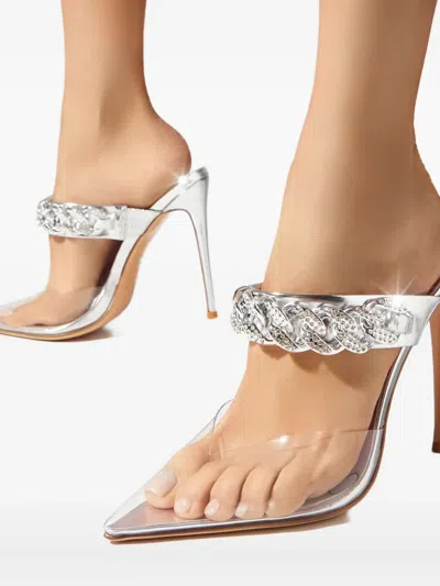 Femme La 120mm Aspen Chain-detail Mules In White