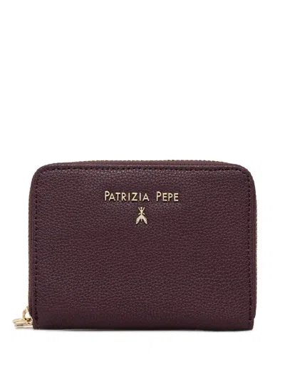 Patrizia Pepe Logo-lettering Zipped Wallet In Burgundy