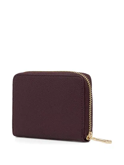 Patrizia Pepe Logo-lettering Zipped Wallet In Burgundy