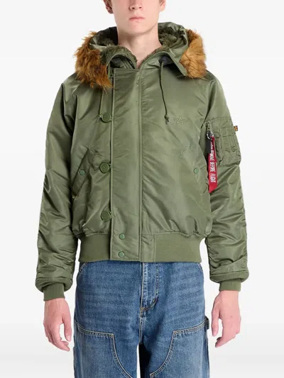 Alpha Industries Hooded Heritage Jacket In Green