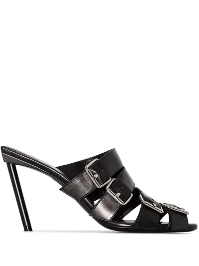 Balenciaga Strappy Buckled 80mm Mules In Black