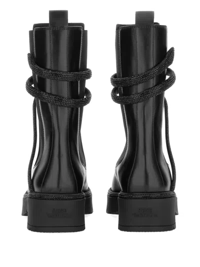 René Caovilla "biker Cleo Combat" Boot In Black