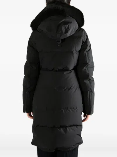 Moose Knuckles Hooded Coat In Black