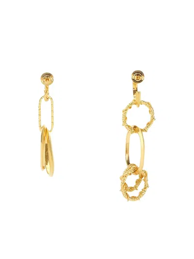 Dsquared2 Textured-circle Drop Earrings In Gold