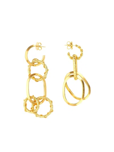 Dsquared2 Textured-circle Drop Earrings In Gold