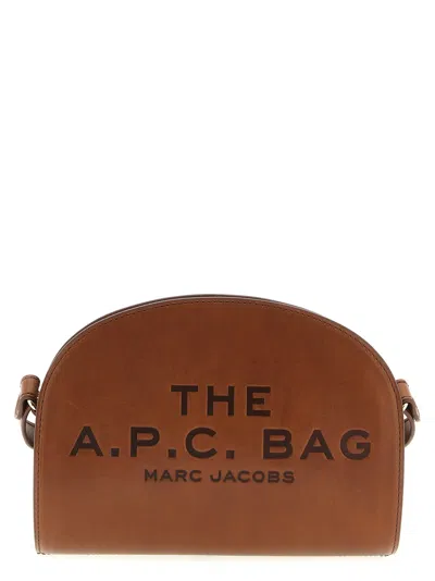 Apc A.p.c. Women Brown Leather A.p.c. X Marc Jacobs Demi Lune Crossbody Bag In Brown