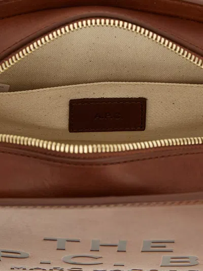Apc A.p.c. Women Brown Leather A.p.c. X Marc Jacobs Demi Lune Crossbody Bag In Brown