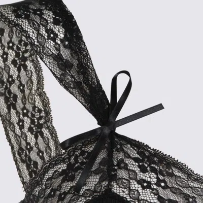 Saint Laurent Black Silk Top In Black