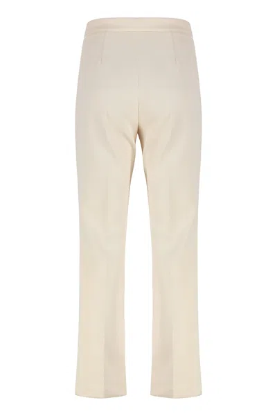 Elisabetta Franchi Pants In Double Crepe In Neutral