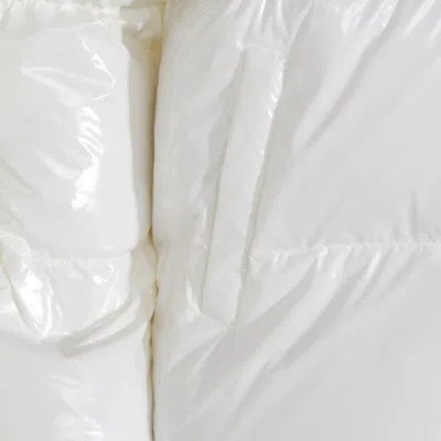 Pinko Quilted Coat Hood Drawstring Detail In White