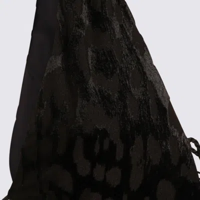 Roberto Cavalli Black Viscose Dress In Brown