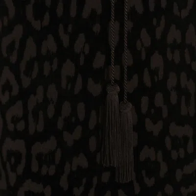 Roberto Cavalli Black Viscose Dress In Brown