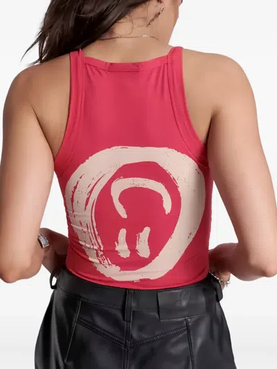 One Teaspoon Smiles Print Tank Top In Red