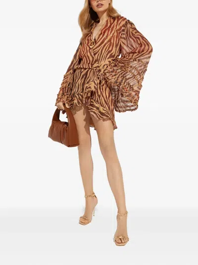 AINE 动物纹迷你连衣裙