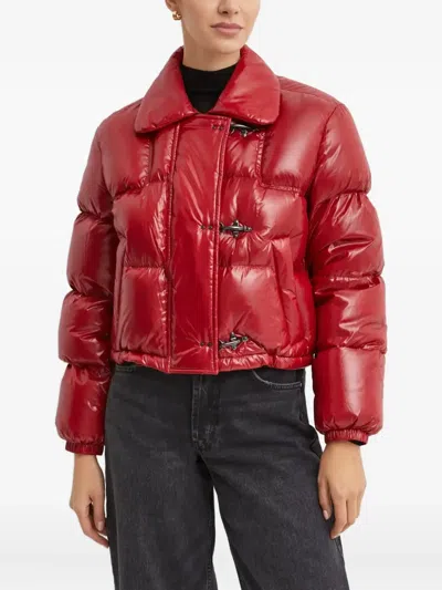Fay Quilted Puffer Jacket In Red