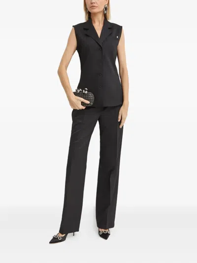 Helmut Lang Modest Single-breasted Wool Vest In Black