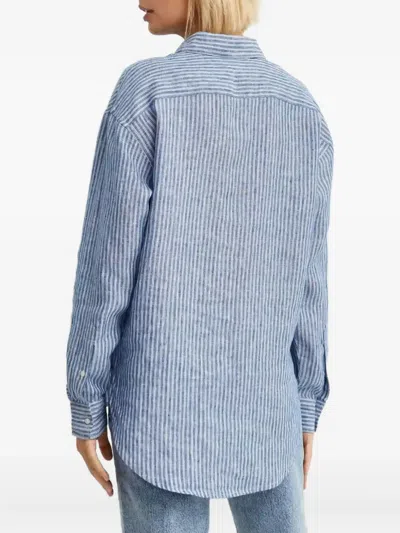 Ralph Lauren Striped Buttoned Shirt In Blue