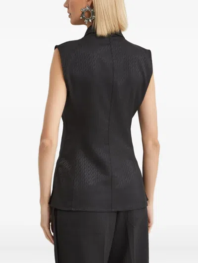 Helmut Lang Modest Single-breasted Wool Vest In Black