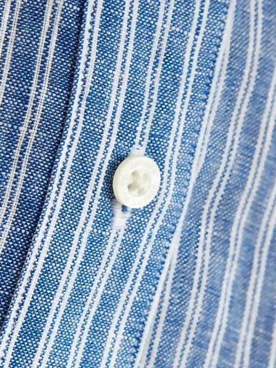 Ralph Lauren Striped Buttoned Shirt In Blue