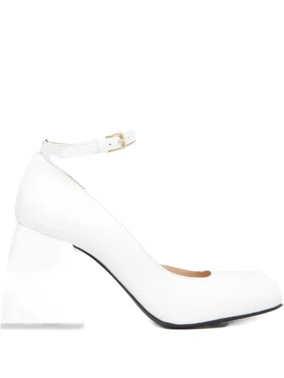 Nodaleto 85mm Bulla Pia Ankle-strap Square-toe Pumps In White